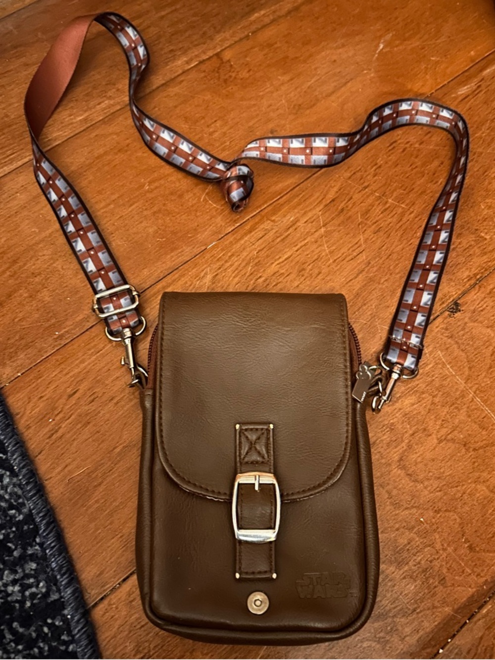 StarWars Chewbacca Style brown Crossbody Phone Bag with Buckle Strap